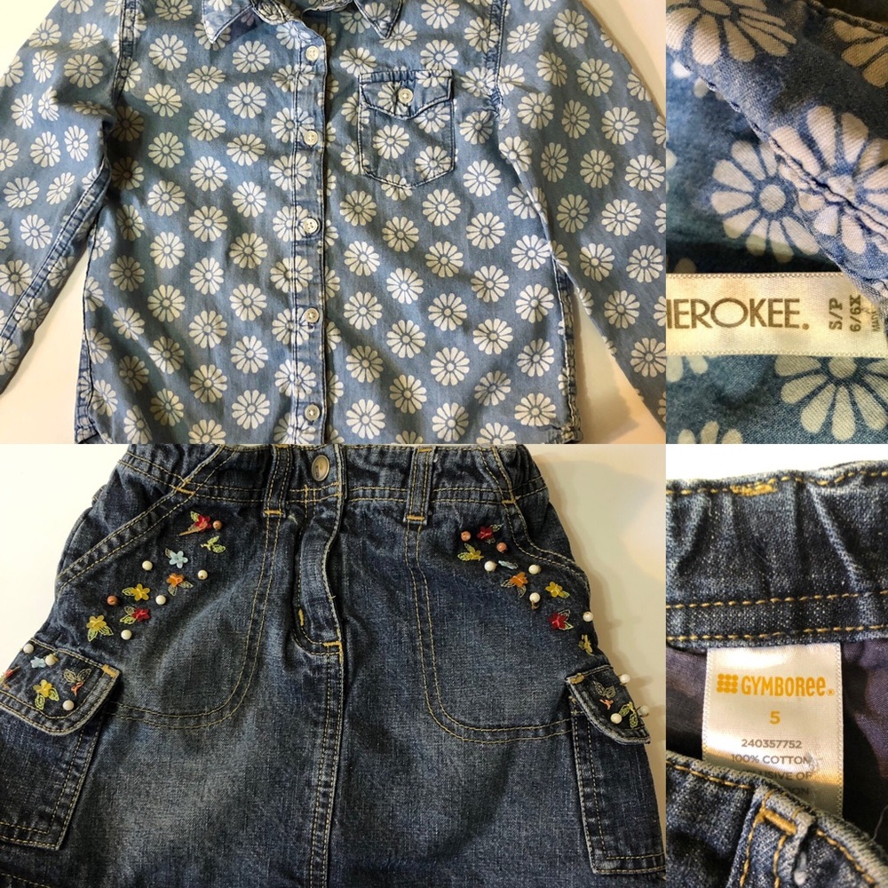 Girls Denim Outfit Set Size Small